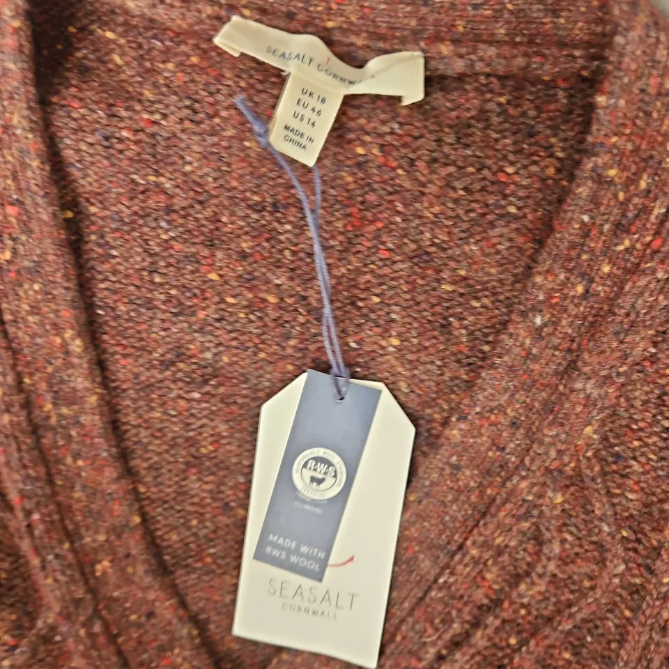 SEASALT CORNWALL PENDOUER VEST IN BURNT WOOD - UK 18