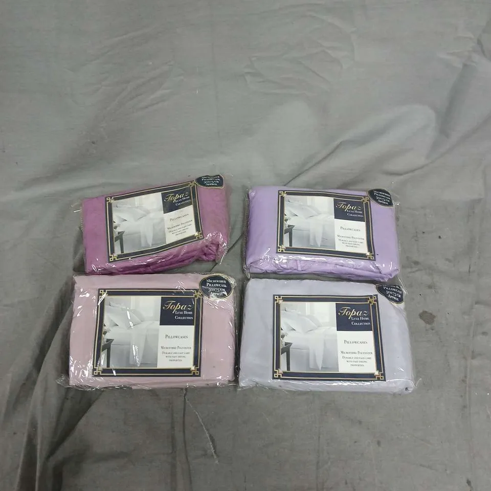 BOX OF APPROXIMATELY 30 TOPAZ PILLOWCASES 50X75CM - ASSORTED COLOURS