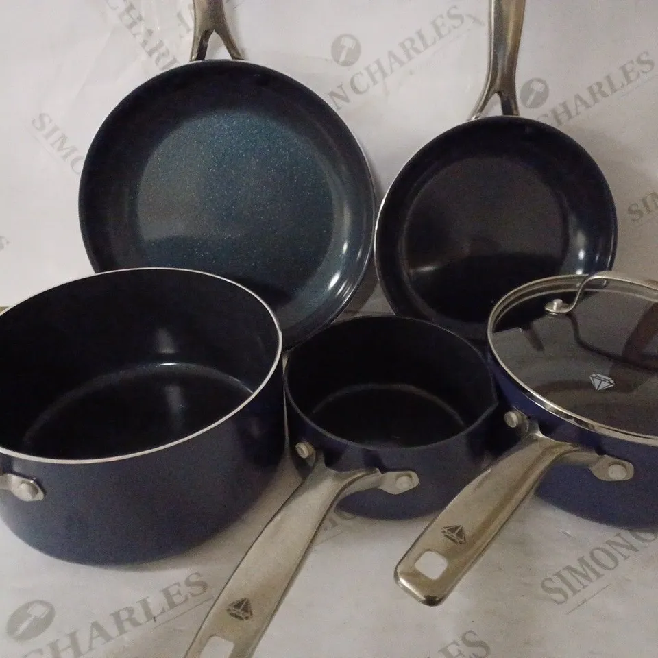 BLUE DIAMOND COOKWARE SET, NON STICK ALUMINIUM COOKWARE 
