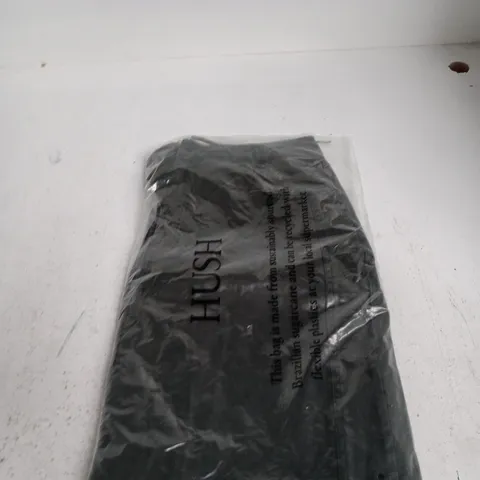 HUSH DARKEST GREEN SEAM-DETAIL BARREL-LEG TROUSERS – UK 10