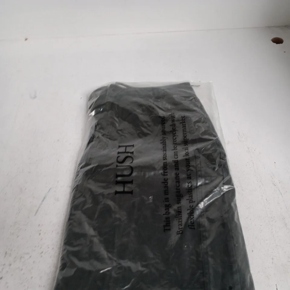HUSH DARKEST GREEN SEAM-DETAIL BARREL-LEG TROUSERS – UK 10