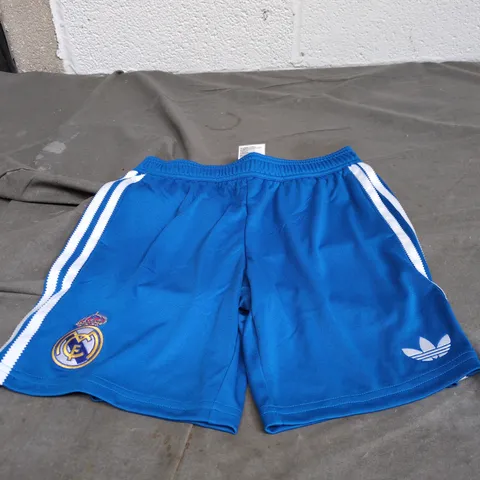 ADIDAS REAL MADRID SHORTS BLUE AGE 11 - 12 WITH TAGS