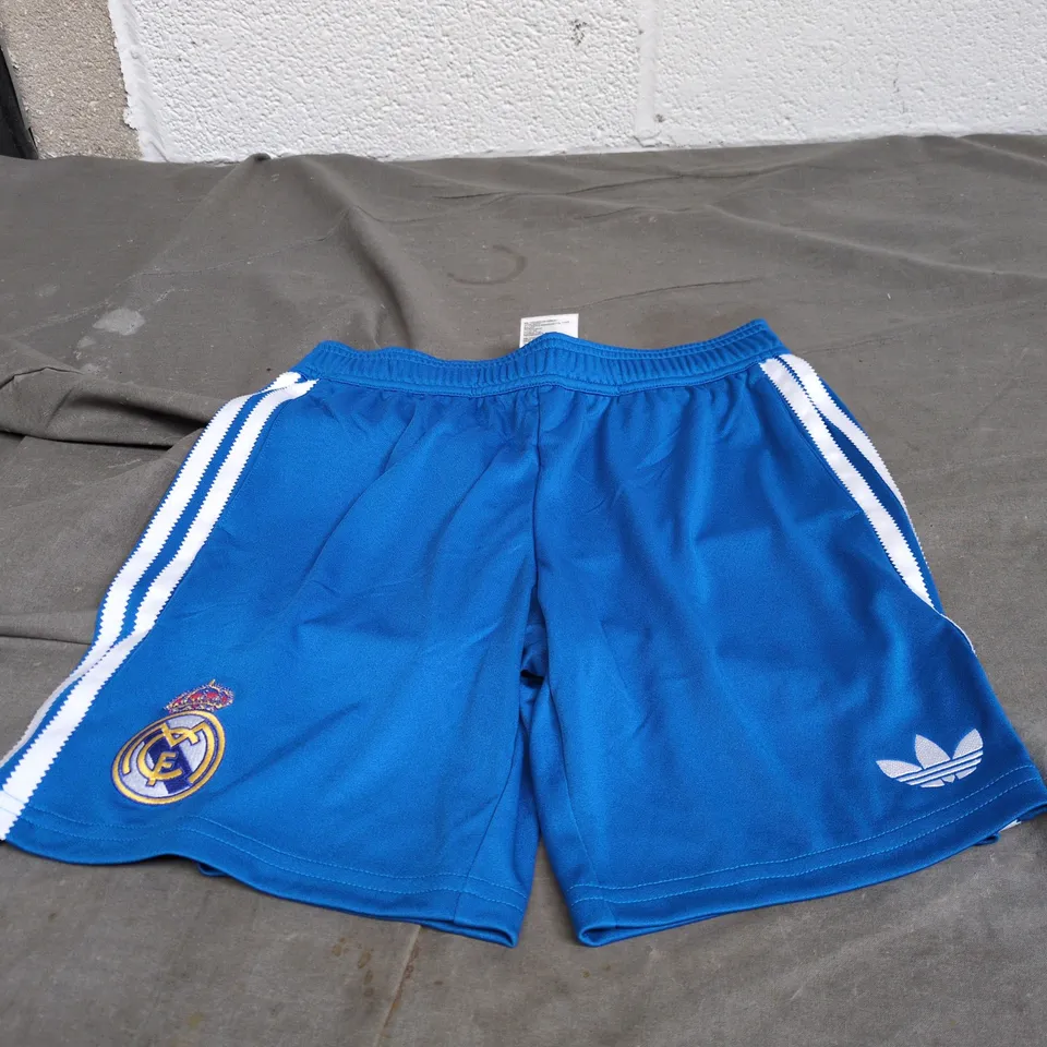 ADIDAS REAL MADRID SHORTS BLUE AGE 11 - 12 WITH TAGS
