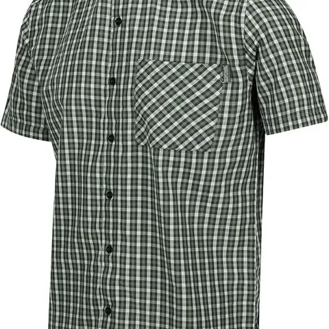 BRAND NEW REGATTA MEN'S KALAMBO VIII SHORT SLEEVE SHIRT AGAVE GREEN/ASH CHECK SMALL