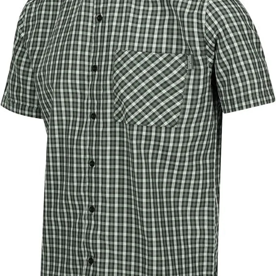 BRAND NEW REGATTA MEN'S KALAMBO VIII SHORT SLEEVE SHIRT AGAVE GREEN/ASH CHECK LARGE