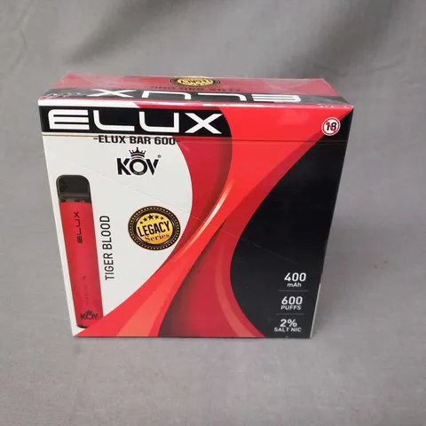 APPROXIMATELY 10 BRAND NEW BOXED ELUX BAR 600 TIGER BLOOD