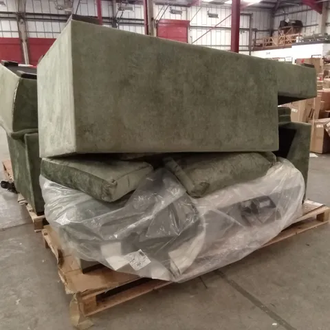 2 x PALLETISED DAMAGED SANREMO CORNER CHAISE SOFAS - OLIVE