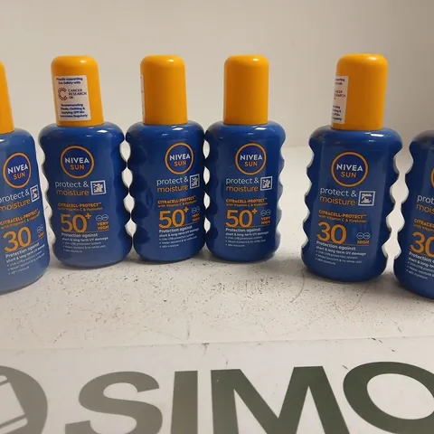 NIVEA SUN PROTECT & MOISTURE SPF 50 SUNSCREEN – 200 ML, SET OF 6 BOTTLES