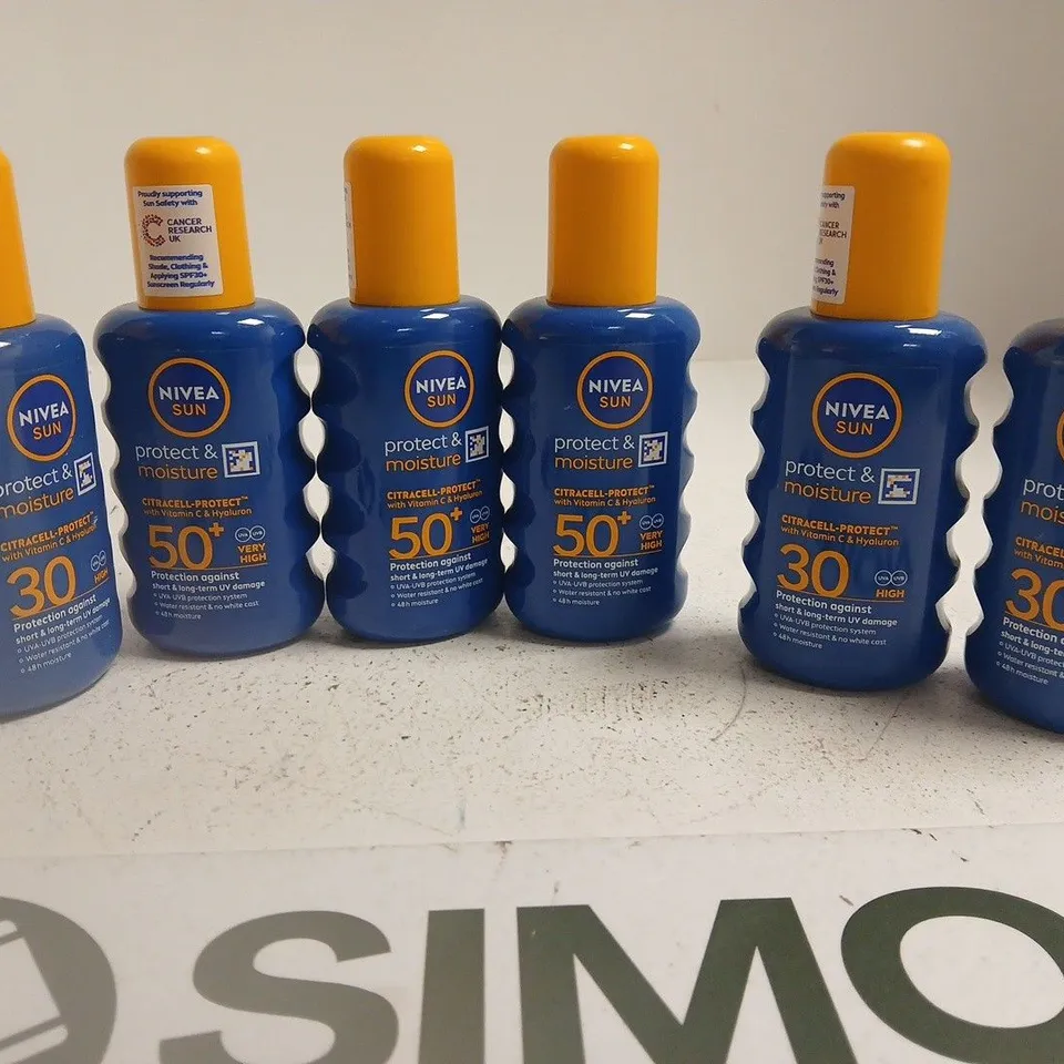 NIVEA SUN PROTECT & MOISTURE SPF 50 SUNSCREEN – 200 ML, SET OF 6 BOTTLES
