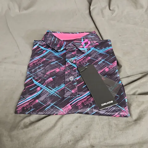 DRUIDS SCUFFED POLO IN BLACK MULTI SIZE S