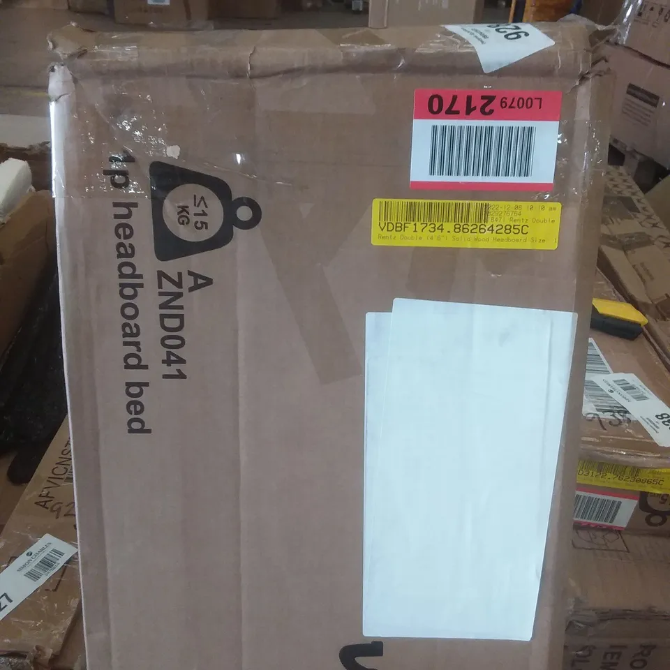 BOXED  RANTZ SOLID WOOD HEADBOARD - SIZE: DOUBLE