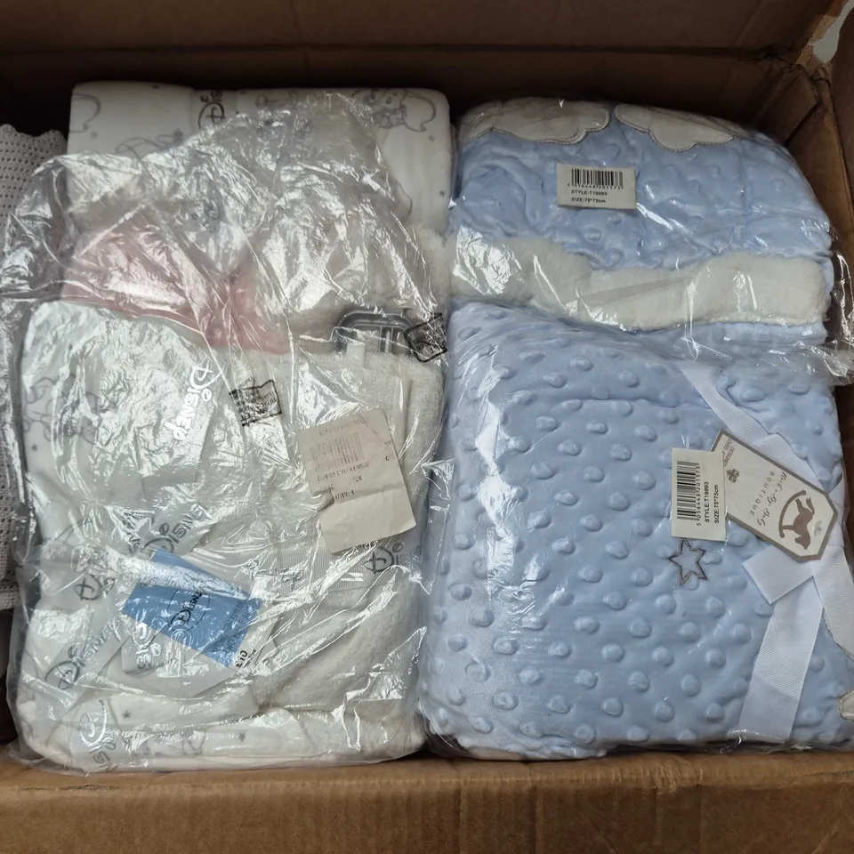 APPROXIMATELY 40 ASSORTED BABYS BLANKETS & CURTAINS - COLLECTION ONLY