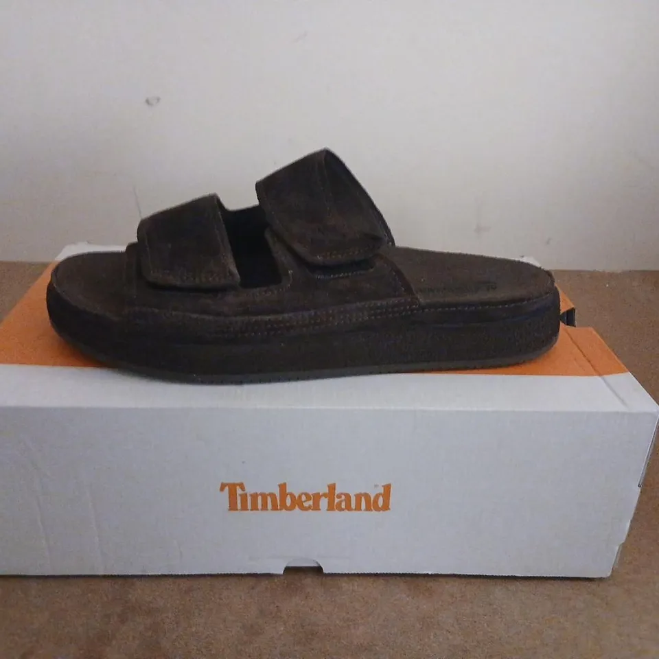 TIMBERLAND CASCO COVE SLIDE SANDAL – DARK BROWN SUEDE, MEN’S SIZE 11.5 UK (US 12)