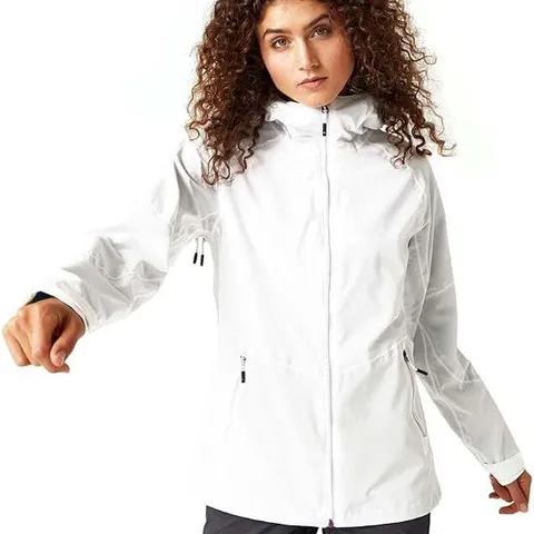 BRAND NEW REGATTA WOMENS RADDICK II WATERPROOF BREATHABLE COAT IN WHITE LILAC FROST - 8