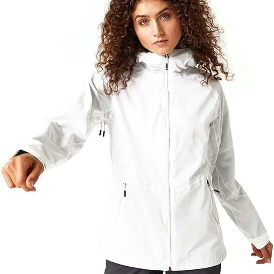 BRAND NEW REGATTA WOMENS RADDICK II WATERPROOF BREATHABLE COAT IN WHITE LILAC FROST - 20