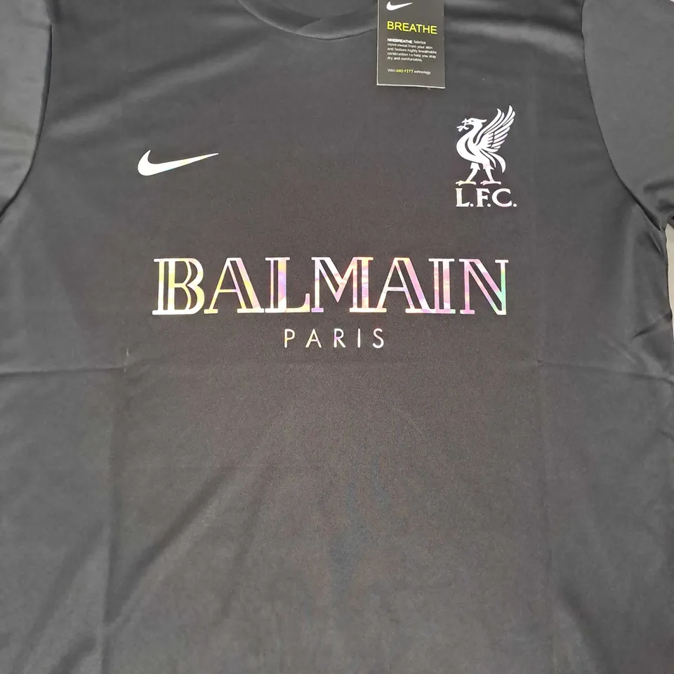 NIKE AEROSWIFT LIVERPOOL FOOTBALL CLUB T-SHIRT IN BLACK SIZE MEDIUM