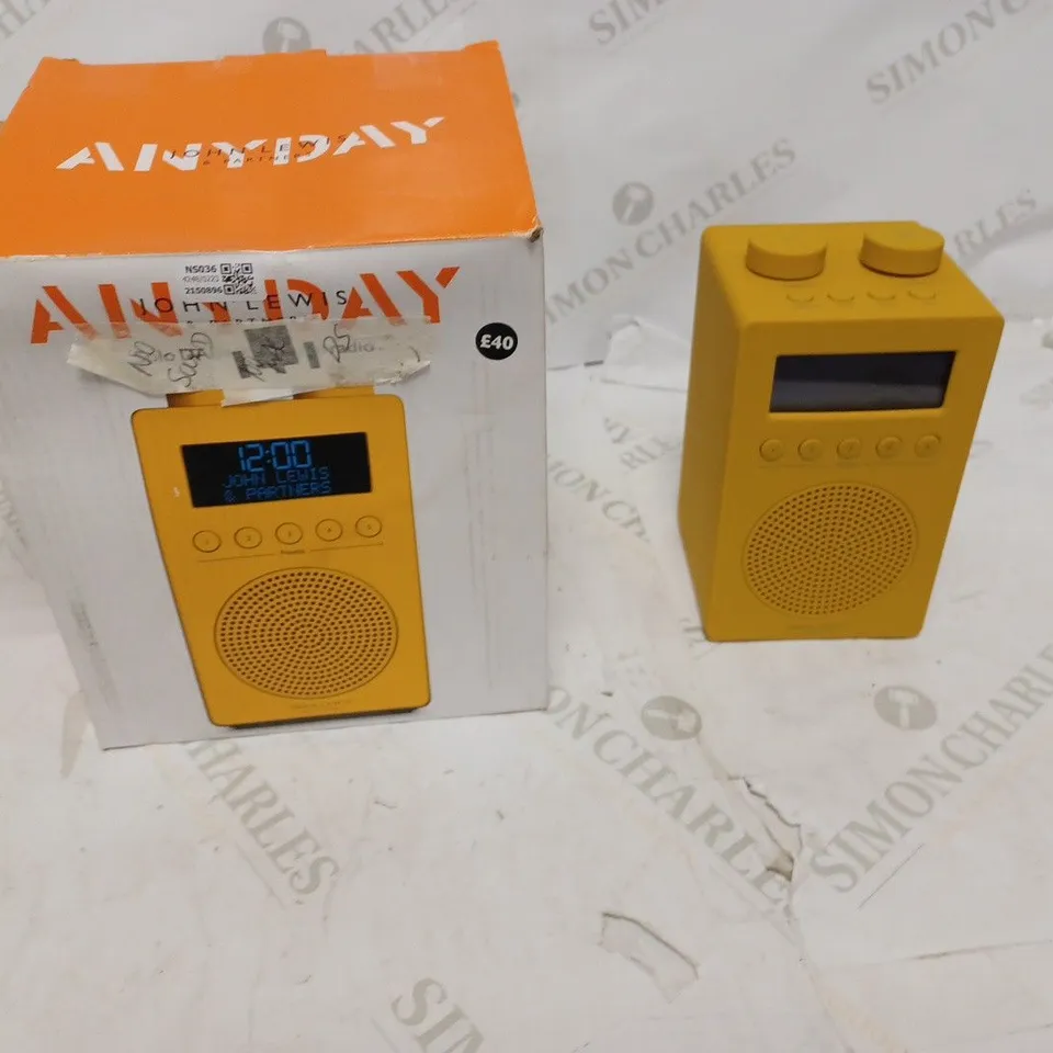 JOHN LEWIS SPECTRUM SOLO PORTABLE DAB+/FM DIGITAL RADIO, YELLOW