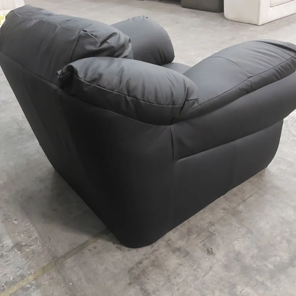 DESIGNER BLACK LEATHER ARMCHAIR 