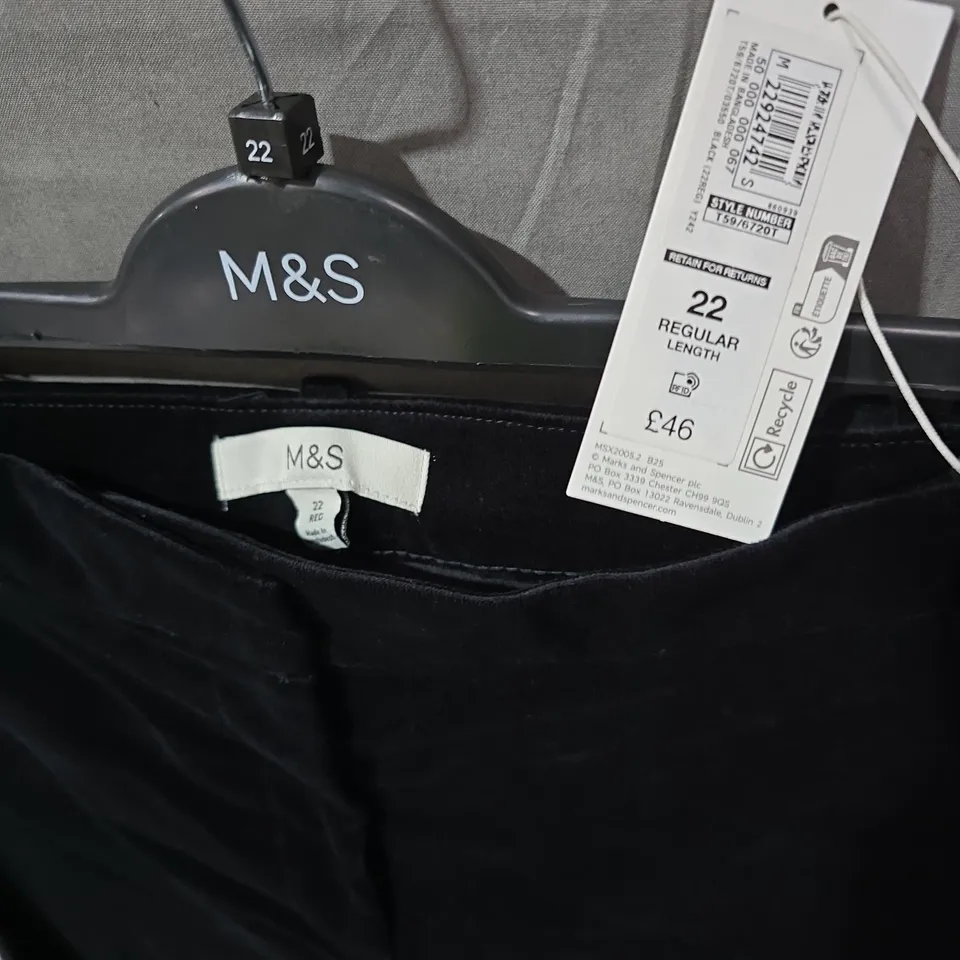 M&S BLACK TROUSERS, UK 22 REGULAR