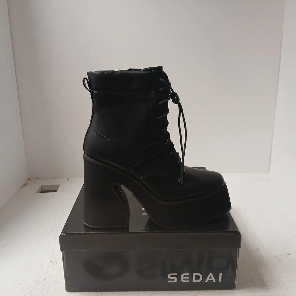 UK 6 (EU 39) SEDAI GT24 BLACK PU ANKLE BOOTS – WOMEN'S