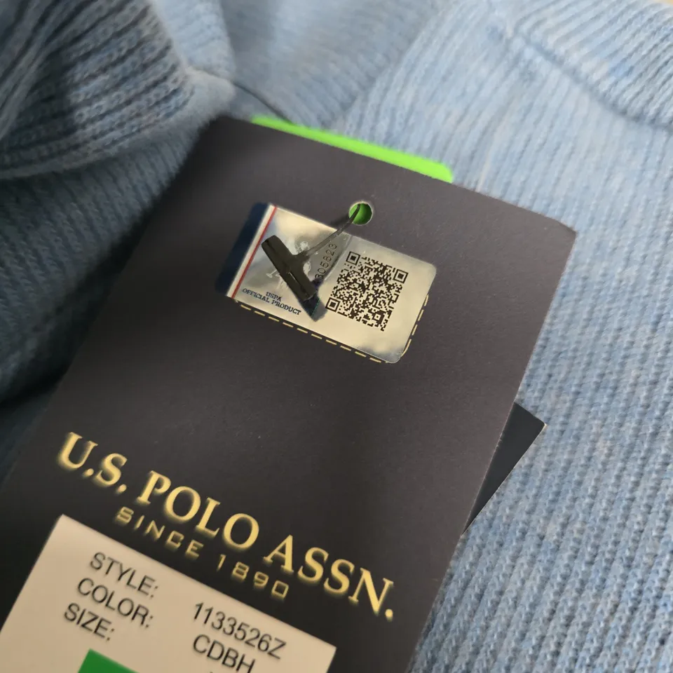 US POLO ASSN QUARTER ZIP IN BLUE - LARGE