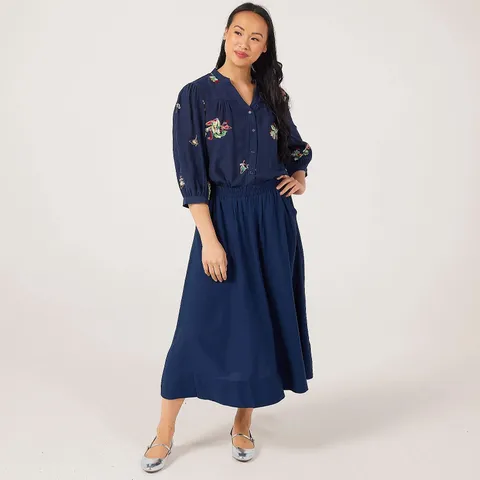 APRICOT PAISLEY EMBROIDERED BLOUSE SIZE XL