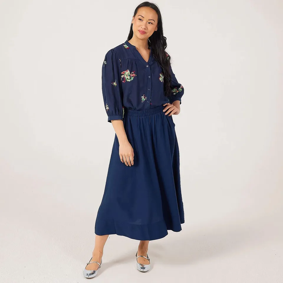 APRICOT PAISLEY EMBROIDERED BLOUSE SIZE XL