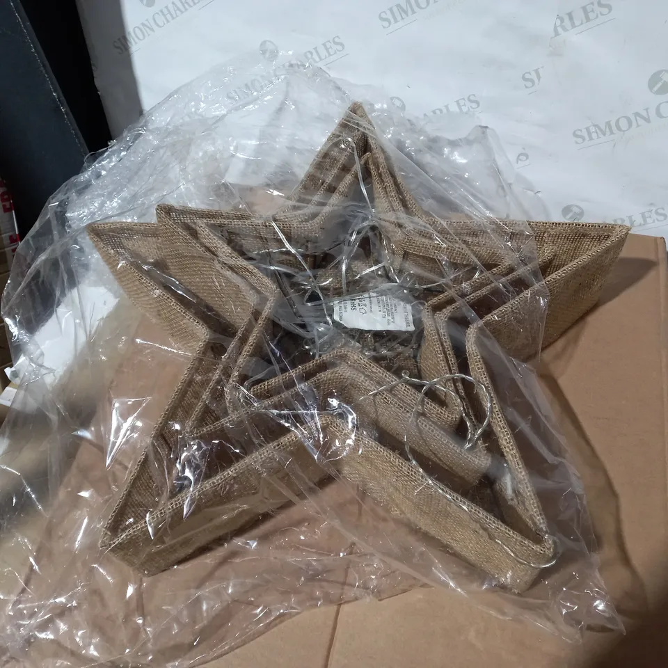 SET OF PRE LIT HESSIAN EFFECT LIGHTS  RRP £39.99