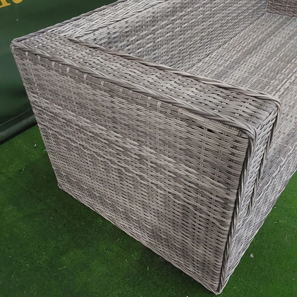 DESIGNER GREY WOVEN GARDEN/PATIO SOFA