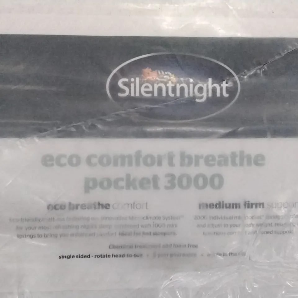 QUALITY BAGGED SILENTNIGHT ECO COMFORT BREATHE POCKET 3000 5FT MATTRESS