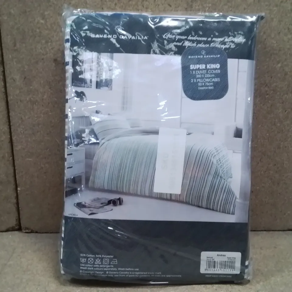 BRAND NEW GAVENO CAVAILIA SUPER KINGSIZE DUVET COVER SET - NATURAL 