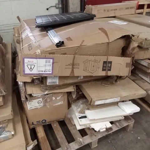 PALLET OF ASSORTED INCOMPLETE DESIGNER FURNITURE AND FURNITURE PARTS