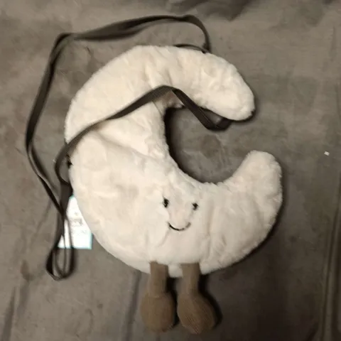 JELLYCAT AMUSEABLE MOON BAG – WHITE CRESCENT PLUSHIE WITH STRAPS