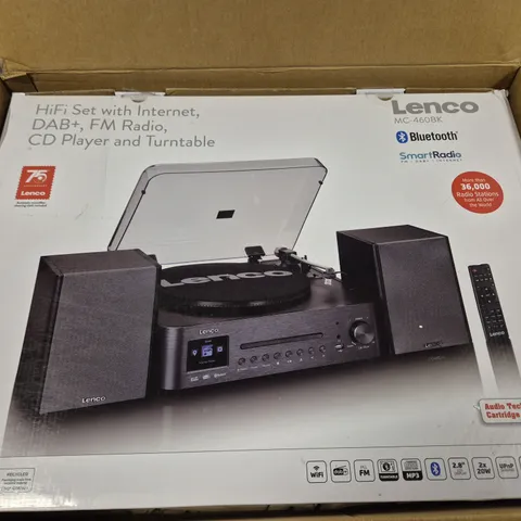 BOXED LENCO MC-460BK TURNTABLE HI-FI SYSTEM