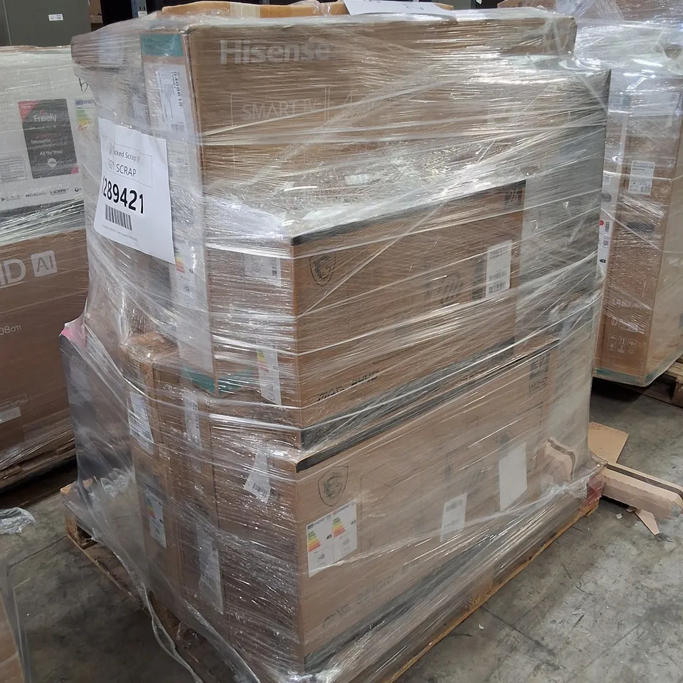 PALLET CONTAINING APPROXIMATELY 16 ASSORTED DAMAGED TVS