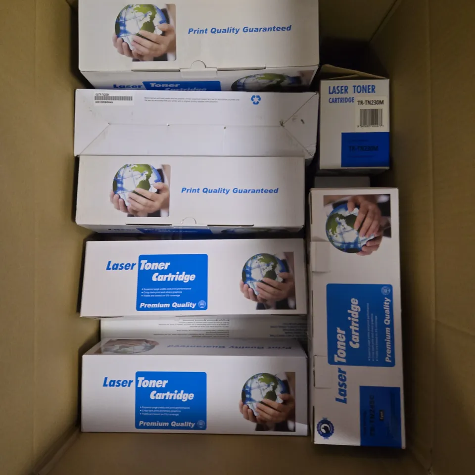 BOX OF APPROXIMATELY 10 ASSORTED BOXED LASER TONER CARTRIDGES IN VARIOUS MODELS