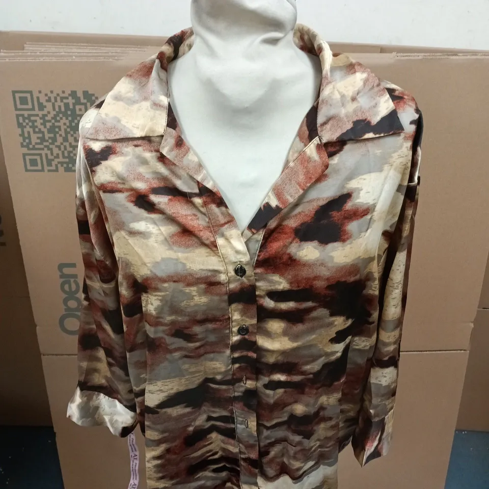 AX PARIS BURN 3/4 SILK SHIRT - UK SIZE 12 