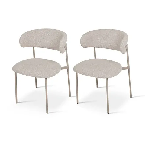 BOXED ZAHRA DINING CHAIR [SET OF 2] [BOUCLE FABRIC]
