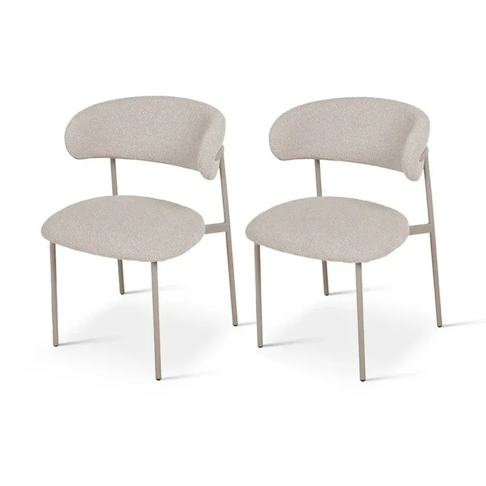 BOXED ZAHRA DINING CHAIR [SET OF 2] [BOUCLE FABRIC]