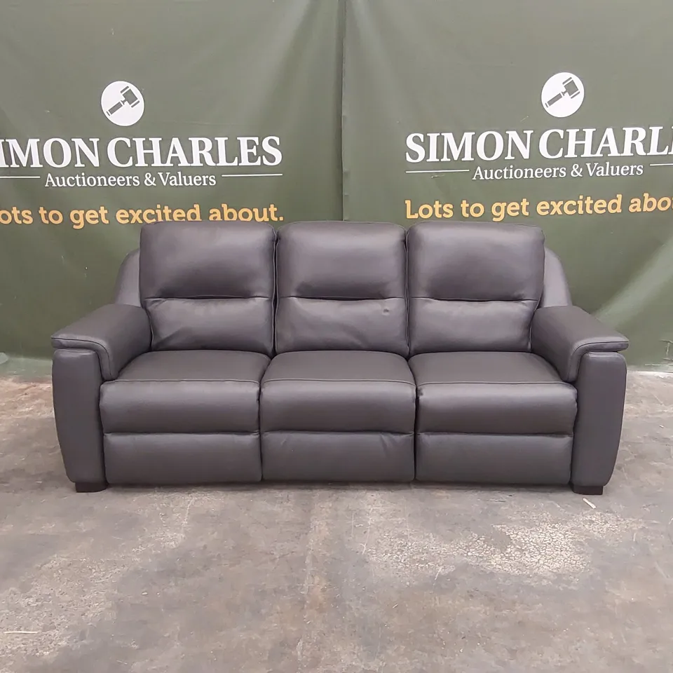 QUALITY DESIGNER ITALIAN MADE AVOLA LEATHER 3 PIECE ELECTRIC RECLINING 4 SEATER SOFA 