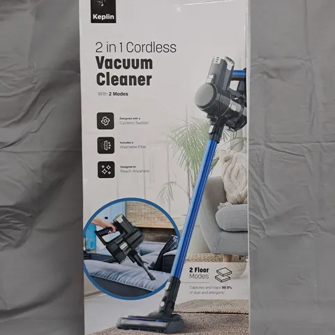 KEPLIN 2-IN-1 CORDLESS VACUUM CLEANER WITH ATTACHMENTS – BLUE
