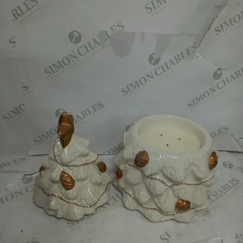 HOMEWORX BY HARRY SLATKIN 3 WICK FESTIVE CERAMIC TREE