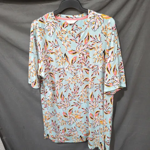 M&S FLORAL PRINT TOP – LIGHT BLUE, UK XL (WOMEN'S)