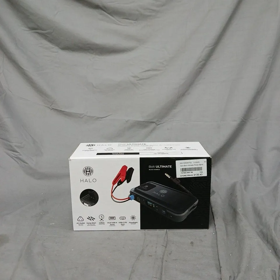 HALO BOLT ULTIMATE PORTABLE CAR JUMP STARTER – BOXED