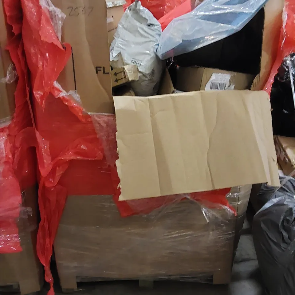 PALLET TO CONTAIN ASSORTED HOUSEHOLD ITEMS AND CONSUMER PRODUCTS. INCLUDING CHESS SET WITH CARRY CASE, TOYS, BOXED FURNITURE ETC