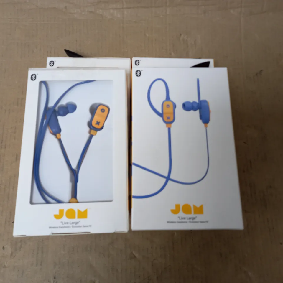 LOT OF 8 BOXED AS NEW JAM LIVE LARGE WIRELESS EARPHONES 