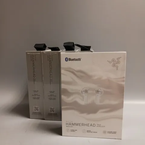 LOT OF 5 SEALED BOXED RAZER HAMMERHEAD WIRELESS HEADPHONES IN MERCURY