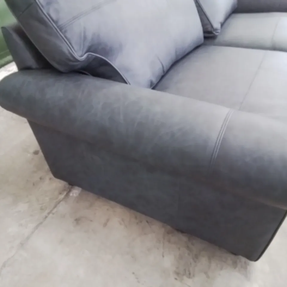QUALITY BRITISH DESIGNER LOUNGE Co. PENELOPE FOUR SEATER SOFA BLUE LEATHER 