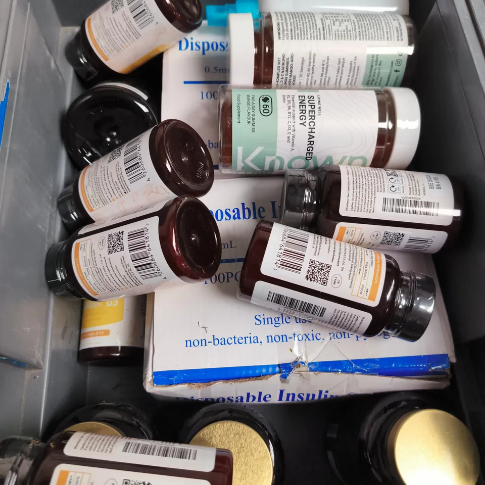 APPROX 10 ASSORTED ITEMS TO INCLUDE – VITAMIN D3 4000IU, B-COMPLEX, OMEGA 3-6-9
