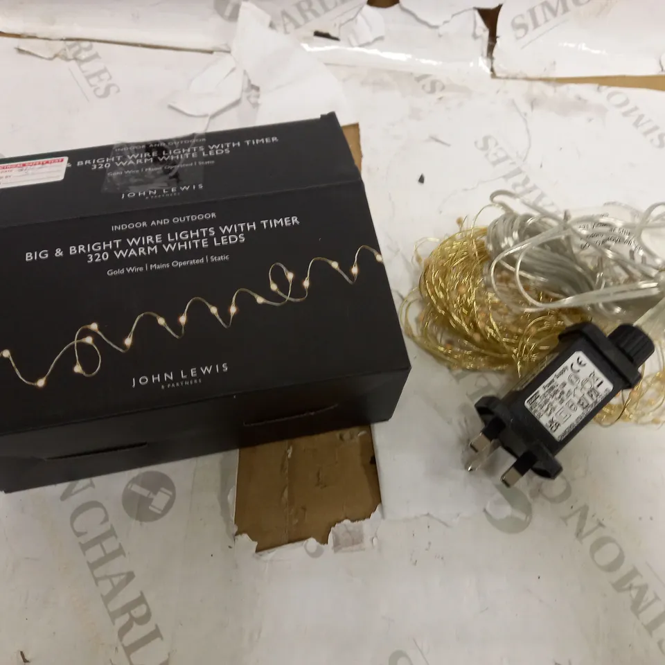 BIG & BRIGHT WIRE LIGHTS WITH TIMER 320 WARM WHITE LEDS 